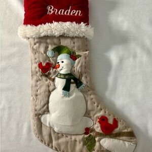 Pottery Barn Kids Quilted Christmas Stocking Braden